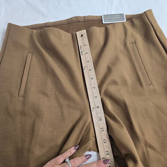 Chico’s Juliet Ankle Pant Ultimate Fit Brevity Brown Ponte Knit Pant Size 2.5 - Picture 13 of 14